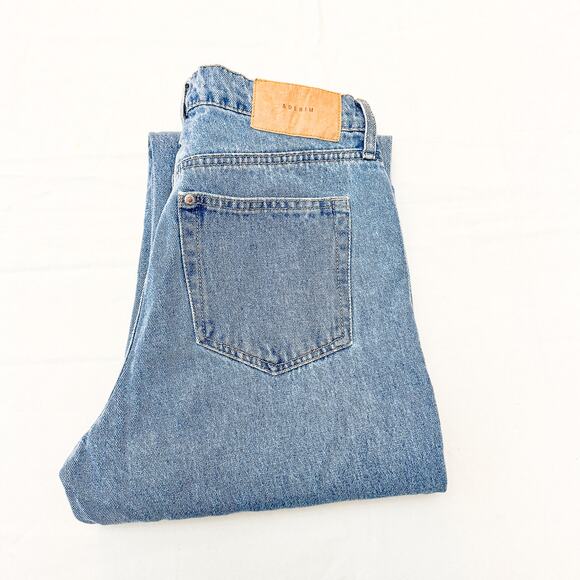 & Denim Baggy Low Waist Denim Jeans Zip Fly Wide Leg Size 0 - Picture 1 of 8